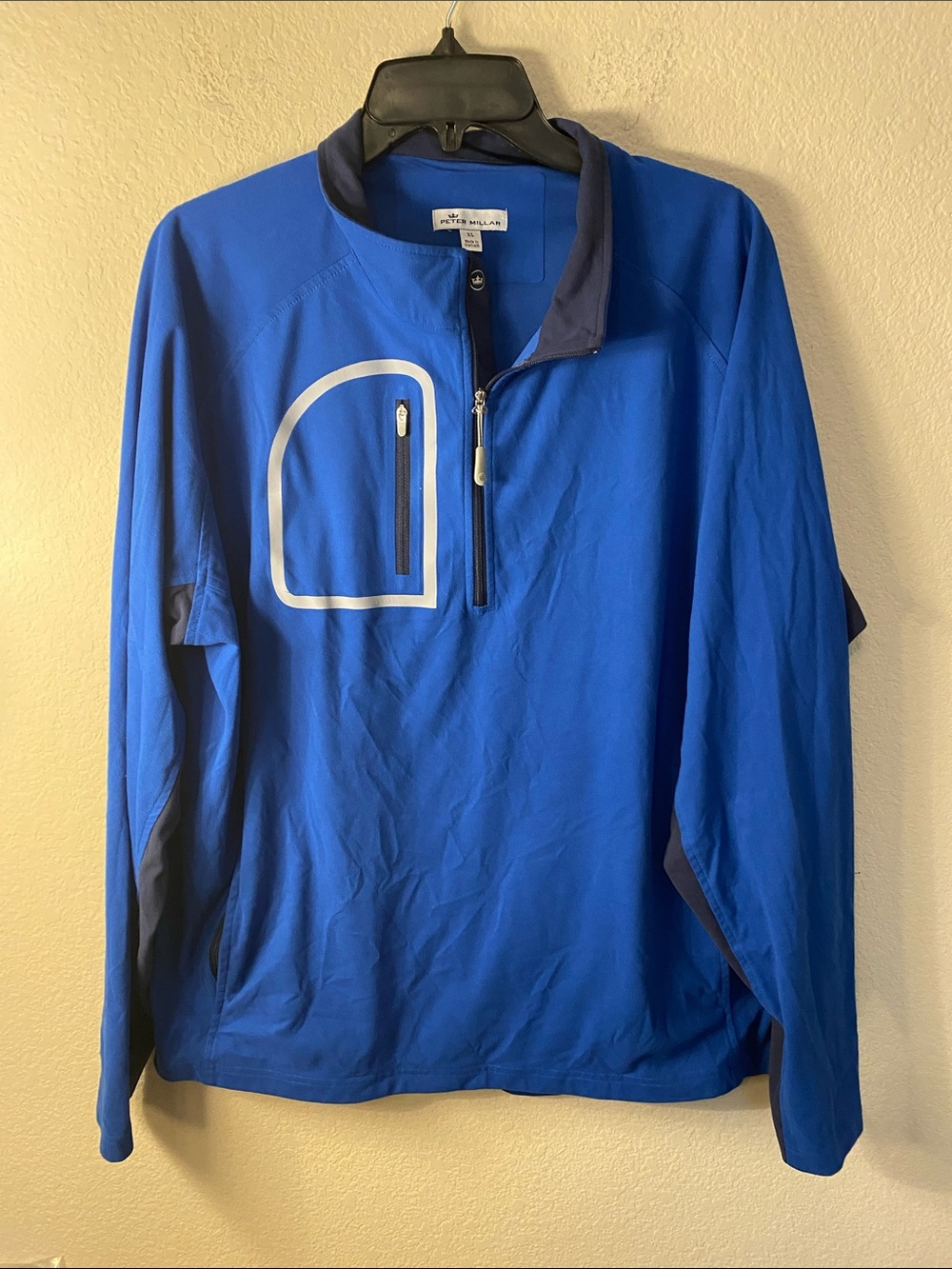 Peter Millar Blue and Navy Half-Zip Pullover